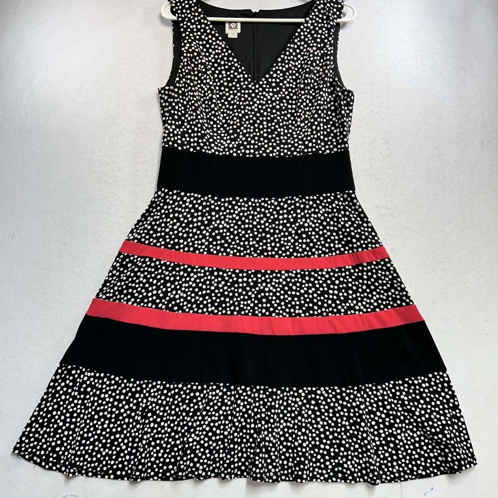 Anna Klein Sleeveless Polka dot Dress Size 8